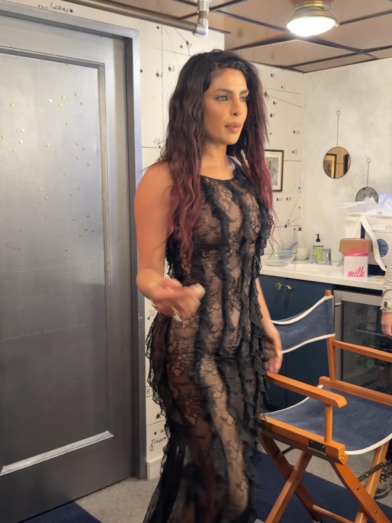 She added a braid to the front of her hair, to which she’s added red highlights while promoting the pirate-themed Prime Video movie.